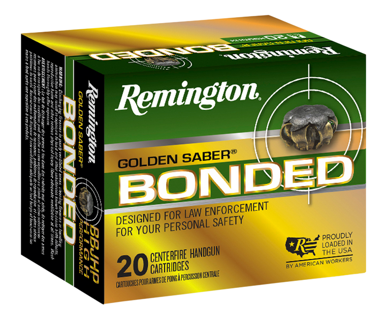 Remington Ammunition Golden Saber Bonded, Rem 29341 Gsb9mmdb   9mm Gs  124 Bjhp        20/25