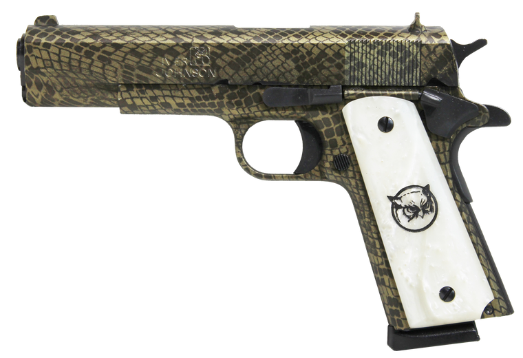 Oaks Wholesale Dist/iver 1911 A1, Iver 1911a1watermoccasin 45  5in Gvrn Snake Grn