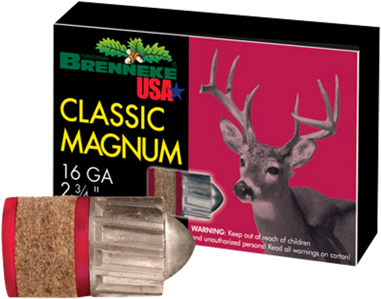 Brenneke Classic Magnum, Br Sl162clm   Cl-mag        16 2.75 Slug  1oz 5/50