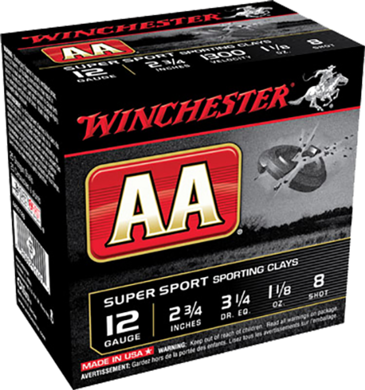 Winchester Ammo Aa, Win Aasc128   Aa Spt Cly  12 2.75 8sh  11/8  25/10