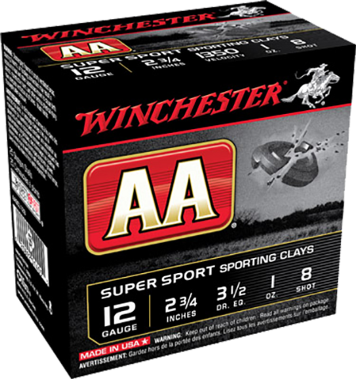 Winchester Ammo Aa, Win Aascl128  Aa Spt Cly  12 2.75 8sh   1oz  25/10