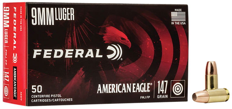 Federal American Eagle, Fed Ae9fp          9mm Lug  147 Fmj          50/20