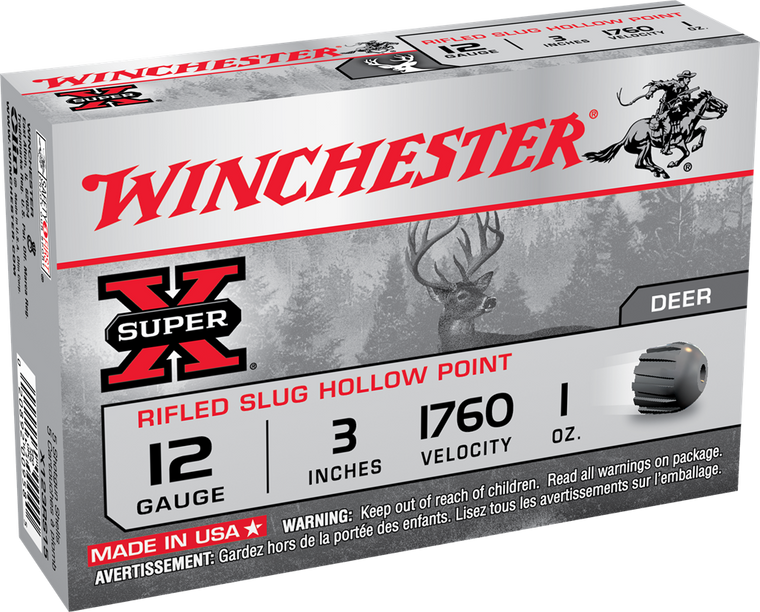 Winchester Ammo Super X, Win X123rs15   Super-x     12 3in Slug    1oz 5/50