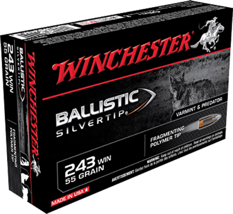 Winchester Ammo Ballistic Silvertip, Win Sbst243         243      55 Blst         20/10