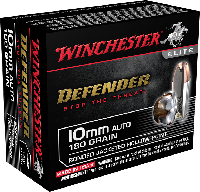Winchester Ammo Defender, Win S10mmpdb        10mm    180 Bd   Dfn     20/10