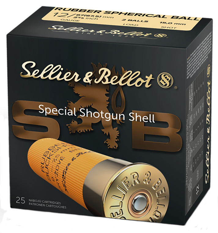 Sellier & Bellot Shotgun, S&b Sb12rbb        12ga      Rubber 2 Ball   25/10