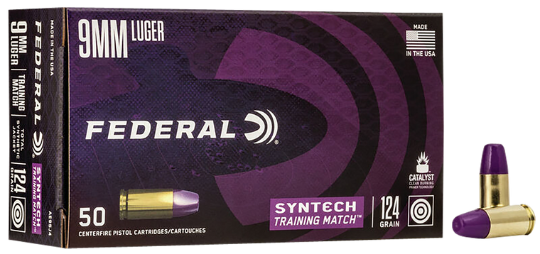 Federal Syntech, Fed Ae9sj4         9mm      124 Trnmt        50/10