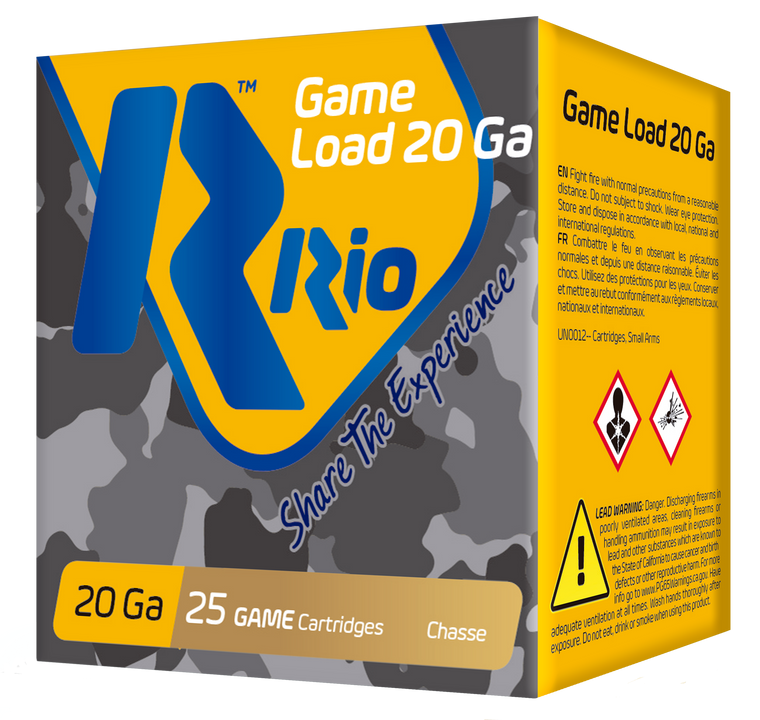 Rio Ammunition Game Load, Rio Rc208     Game Load    20 2.75 8sht 1oz  25/10