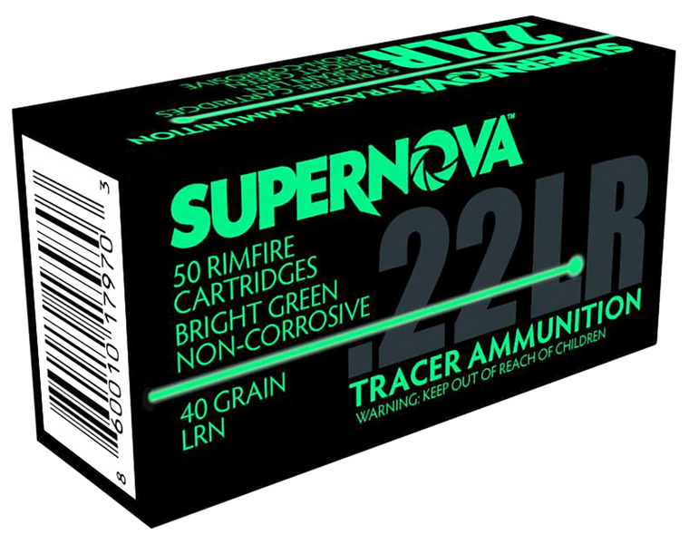 Piney Mountain Ammunition Green Tracer, Supernova Pmsn22lrg 22lr  40lrn  Grn Tracers 50/50