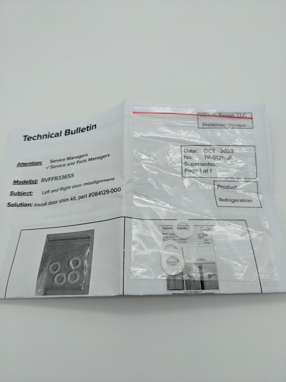 084129-000 DOOR LEVELING SHIM KIT