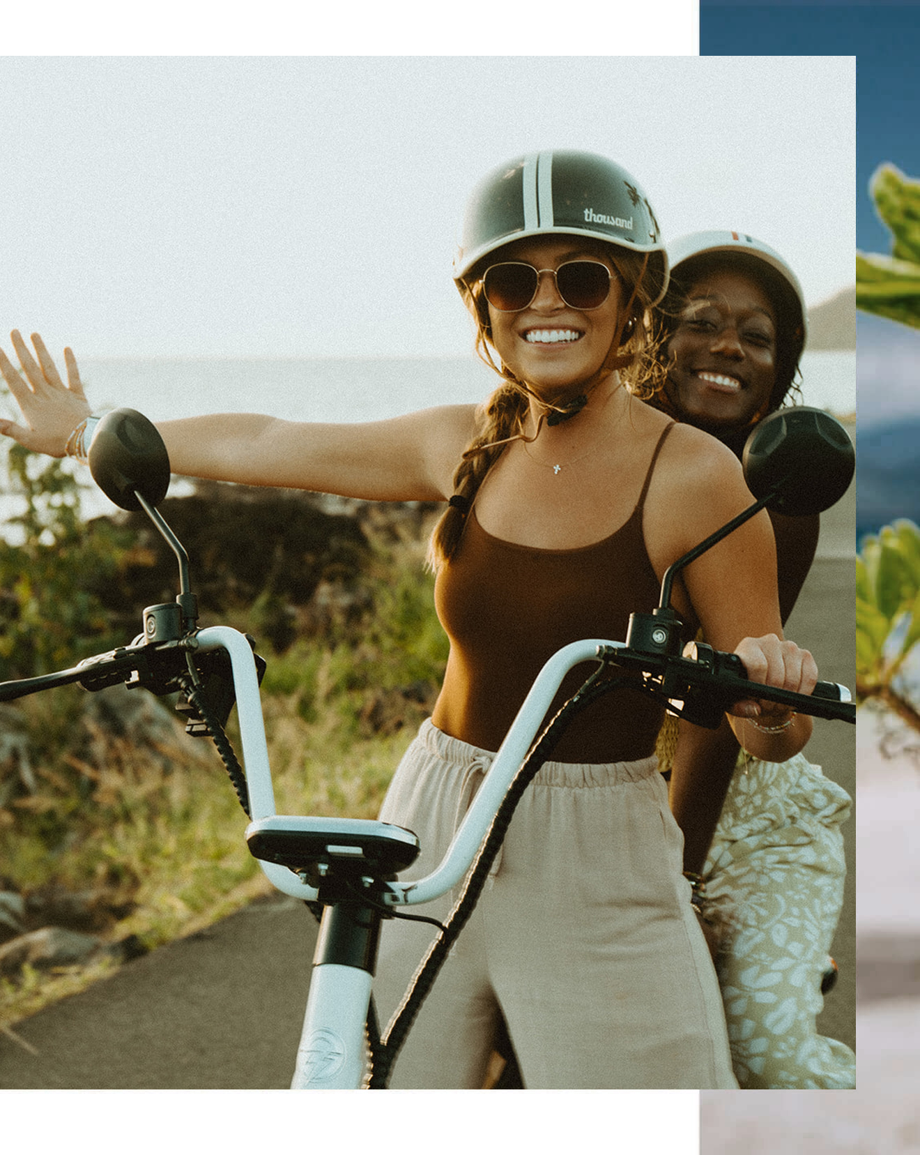 woman riding scooter