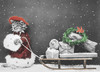 Christmas Kitty - Vintage - Christmas Box Of 12 Cds/Env | Cat Greeting Card | Nelson Line Studio