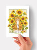 Cat Sunflowers - 4.5 x 6.25 Birthday Card