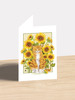 Cat Sunflowers - 4.5 x 6.25 Birthday Card