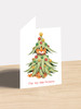 Kitty Xmas Tree - 4.5 x 6.25 Christmas Card