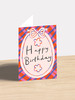 Pink Gingham Check Birthday | Birthday Card | Kitty Kenda
