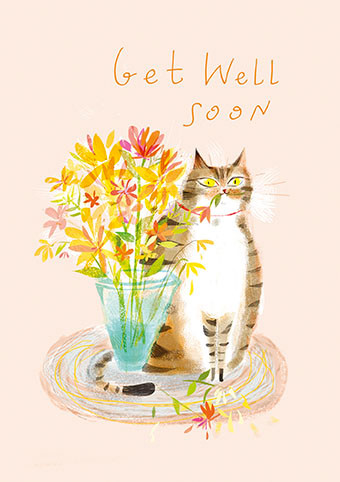 GW GET WELL SOON CAT x CARD Nelson Line