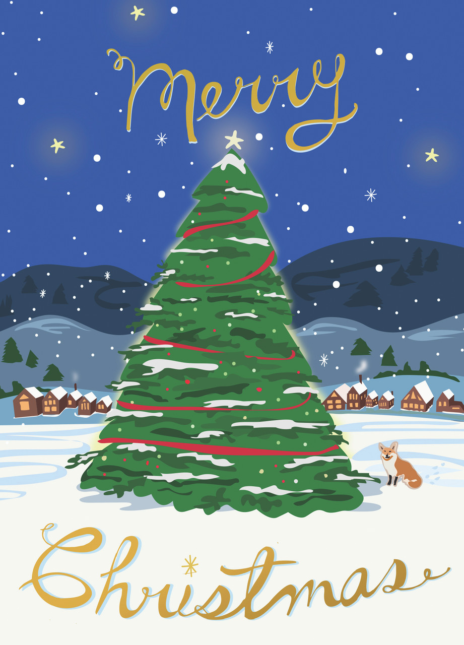 MERRY CHRISTMAS VILLAGE - 4-1/2 x 6-1/4