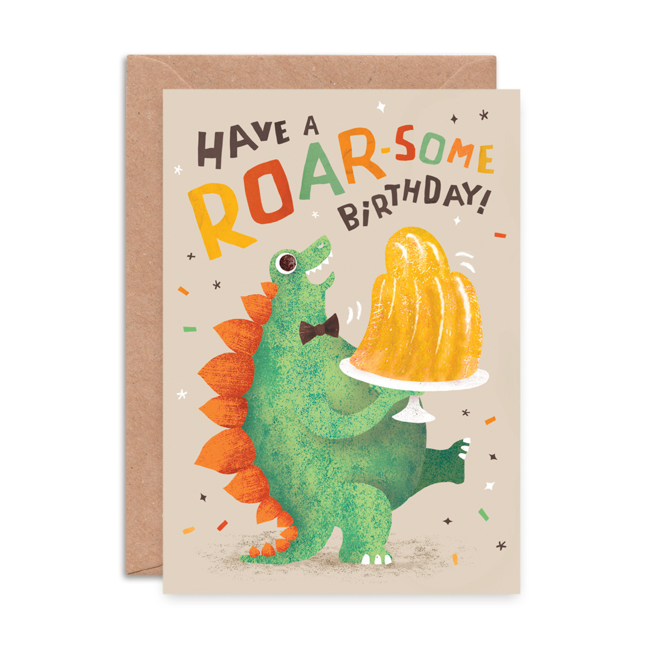 Embroidered Dinosaur You’re Roarsome Card