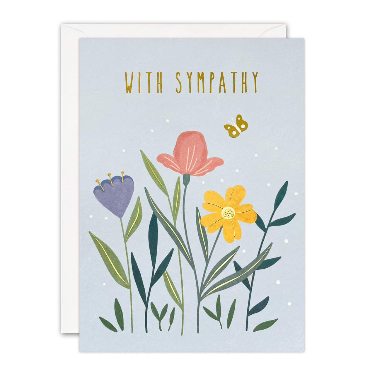 S - SYMPATHY FLOWERS - 5 x 7 CARD - Nelson Line