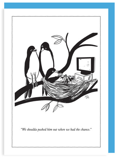 Pushed Him Out | New Yorker Card