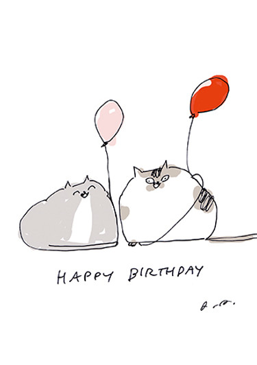 HB - BALLOON CATS - 5 x 7" CARD