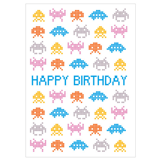 Space Invaders | General Greeting Card | Nelson Line Studio