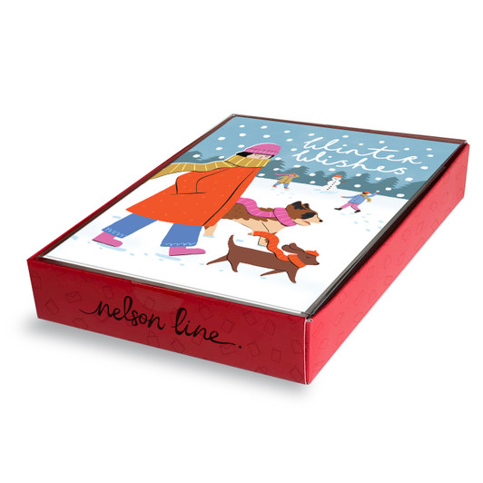 Winter Wishes- Christmas Box - 12 Cds/Env | Christmas & Holiday Greeting Card | Nelson Line Studio