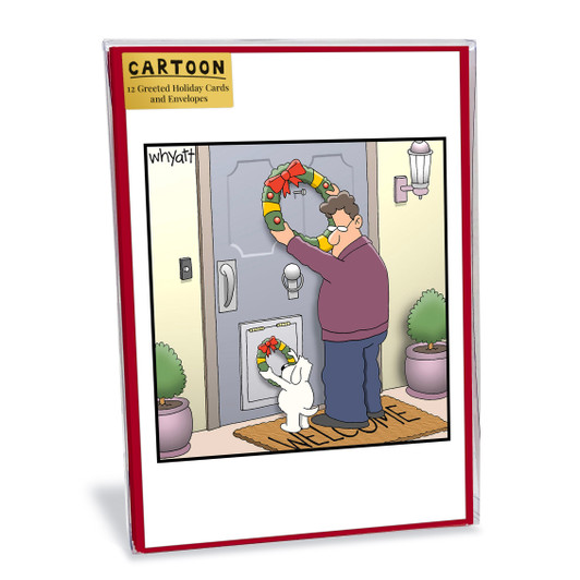 Doggie Wreath - 12/Box Christmas | Christmas & Holiday Greeting Card | Nelson Line Studio