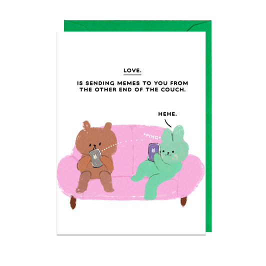 SENDING MEMES - 4.5 x 6.25 VALENTINE CARD