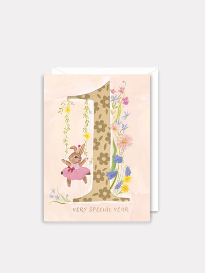 1St Birthday Bunny | Birthday Greeting Card | Woodmansterne