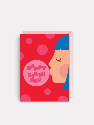 Bubblegum Birthday | Birthday Greeting Card | Dicky Bird