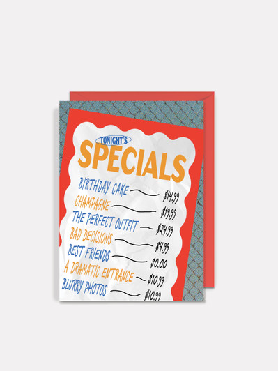 Tonight's Specials | Birthday Greeting Card | Number 6