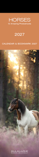 HORSES BOOKMARK 2 x 8 ALLALUNA CALENDAR