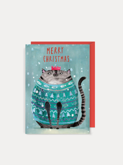 Cat Christmas Jumper - 4 x 6 Christmas Card
