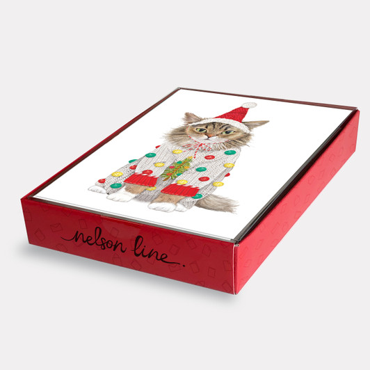 Kitty Sweater - 10/Box Christmas Cards