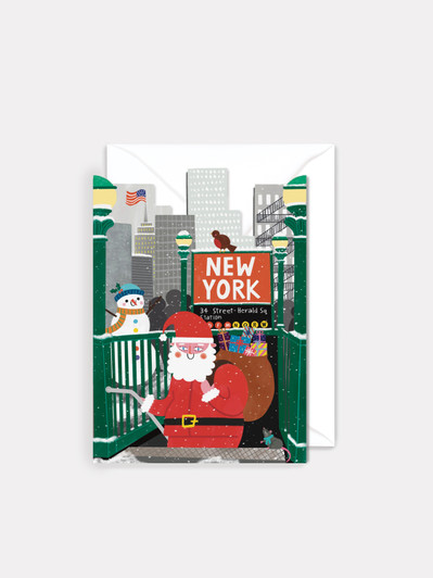 New York Santa  - 4.5 x 6.4 Christmas Card