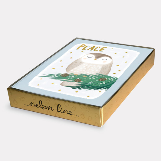 Peace Owl - 10/Box Christmas Cards