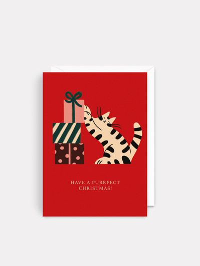 Purrfect Christmas - 4.75” x 6.75" Christmas Card