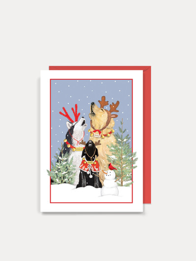 Singing Dogs - 4.5 x 6.25 Christmas Card