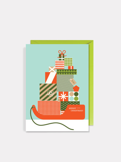 Sleigh - 4.5 x 6.25" Christmas Card