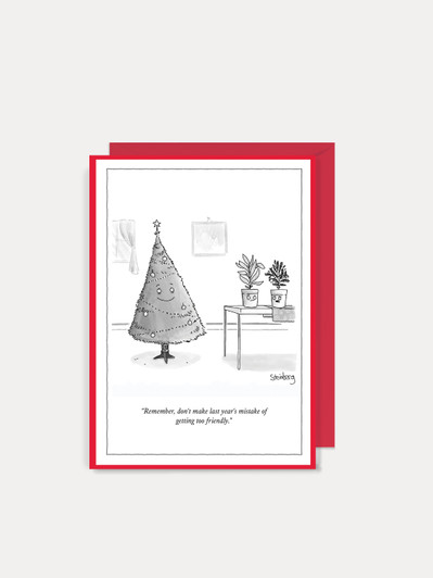 Too Friendly - 5" x 7" Christmas Cartoon Card