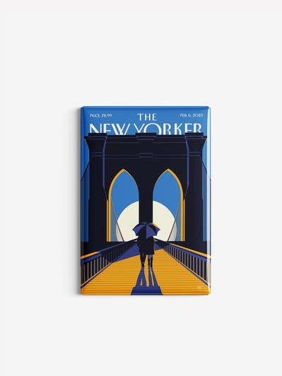 Brooklyn Bridge Sunset Hard Magnet | New Yorker Card