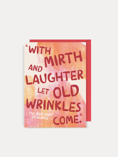 Mirth And Laughter - Shakespeare | All Occasions Card | Shakespeare