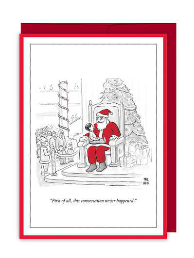 Jewish Boy On Santa's Lap | New Yorker Christmas Cartoon Card
