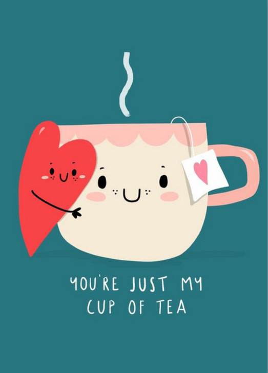 Cup of Tea - Nelson Line Valentine's Day Card - NLSS21