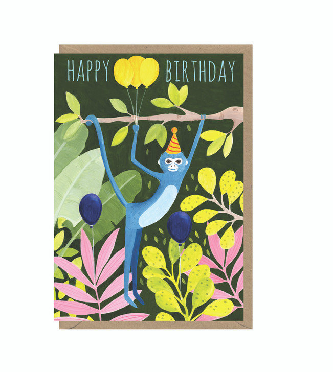 Blue Monkey - Birthday Card - BEX22