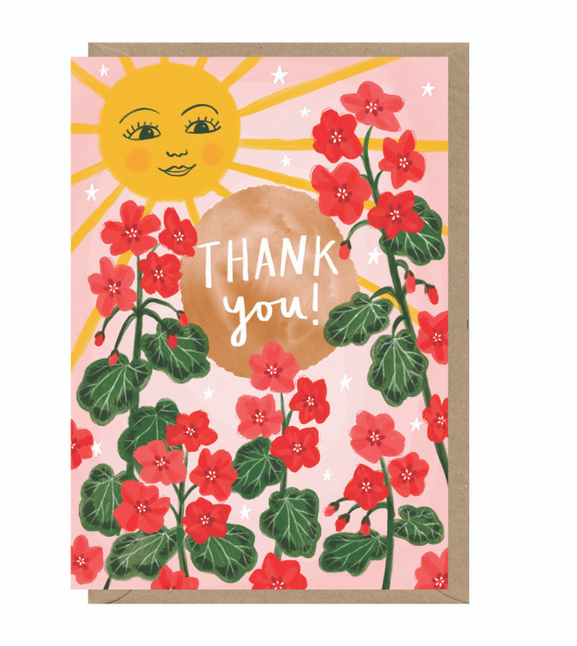 Sun & Flowers - Thank You Card - BO12