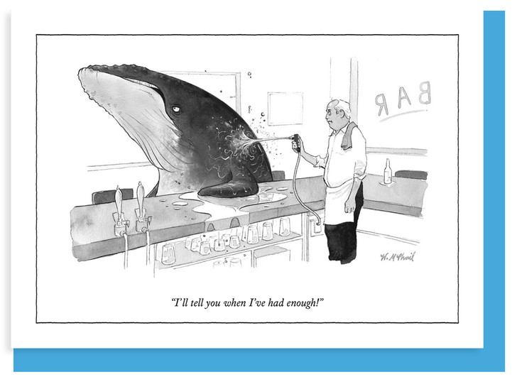 Whale At The Bar - New Yorker Cartoon Card - NYC441