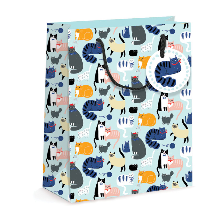 Nelson Line Gift Bag - Colorful Cats - NLGB01M